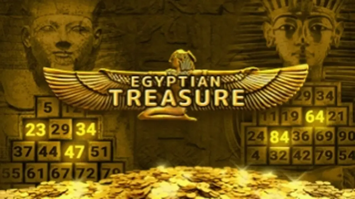 Tampilan visual slot Egyptian Treasure dengan tema Mesir Kuno